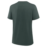 T-shirt Nike vert pour femmes avec logo principal des Spartans de l'Université d'État du Michigan