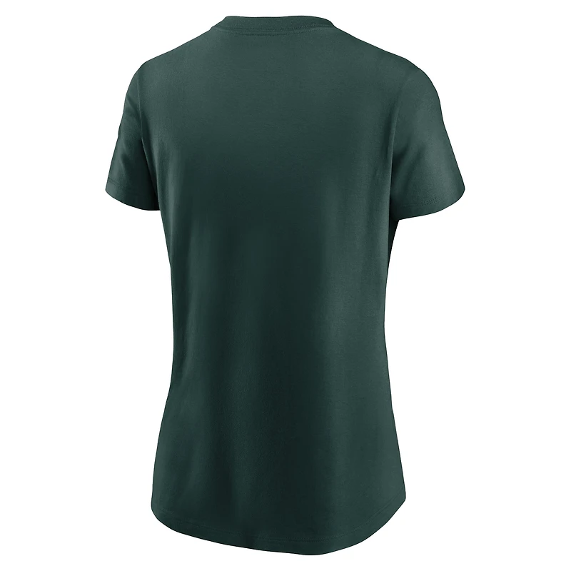 Women's Nike Heather Gray Michigan State Spartans Primetime Logo T-Shirt
