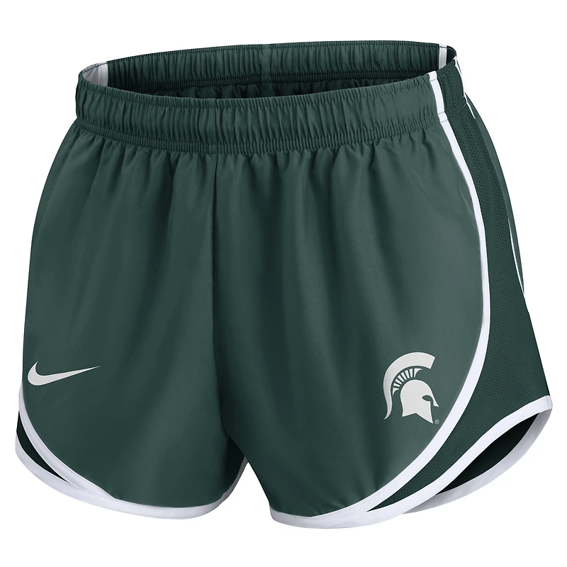 Short Nike vert Michigan State Spartans Primetime Tempo Dri-FIT pour femme