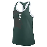Women's Nike Green Michigan State Spartans Primetime Tri-Blend Racerback Tank Top