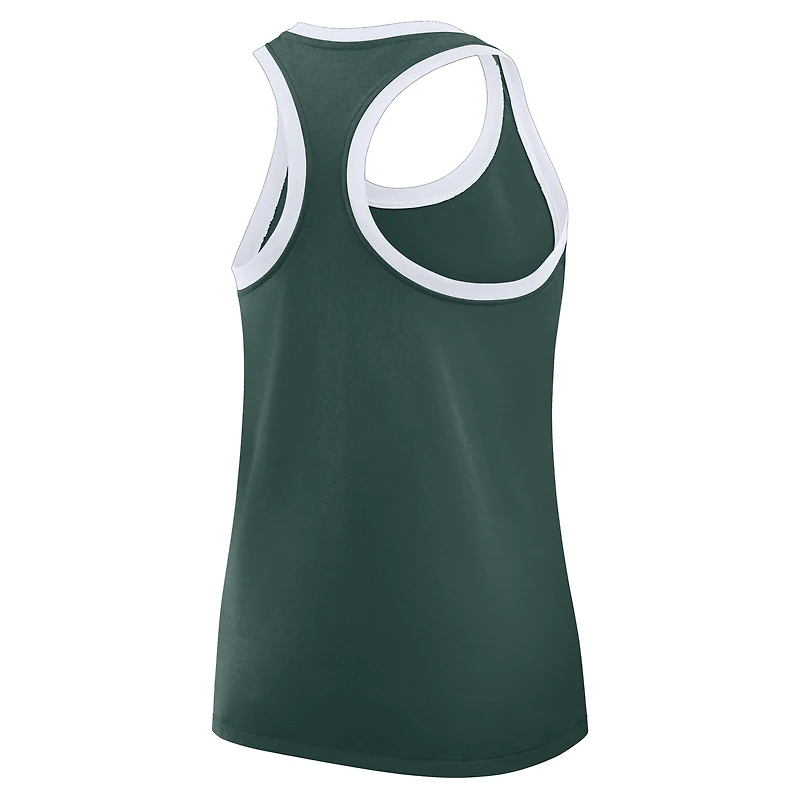 Débardeur dos nageur Nike vert Michigan State Spartans Primetime Tri-Blend pour femme
