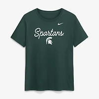 T-shirt Nike vert pour femmes, logo Script Mantra des Michigan State Spartans