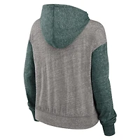 Sweat à capuche Nike pour femmes, gris chiné/vert, Michigan State Spartans Blitz Color Block Legacy