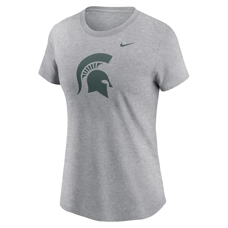 T-shirt Nike gris chiné avec logo Primetime des Spartans de l'État du Michigan pour femme