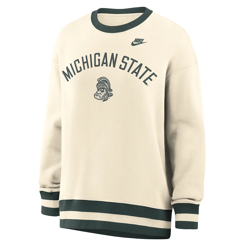 Sweat-shirt Nike Natural Michigan State Spartans Oversize Legacy Arch Phoenix pour femme