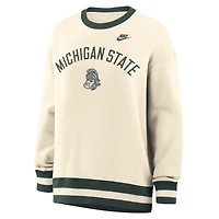 Sweat-shirt Nike Natural Michigan State Spartans Oversize Legacy Arch Phoenix pour femme