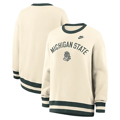 Sweat-shirt Nike Natural Michigan State Spartans Oversize Legacy Arch Phoenix pour femme
