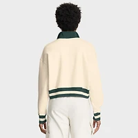 Sweat-shirt Nike marron clair à demi-zip pour femme Michigan State Spartans Legacy