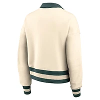 Sweat-shirt Nike marron clair à demi-zip pour femme Michigan State Spartans Legacy