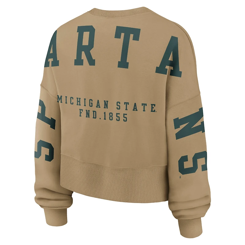 Sweat-shirt surdimensionné à 2 coups Nike Tan Michigan State Spartans Phoenix pour femme