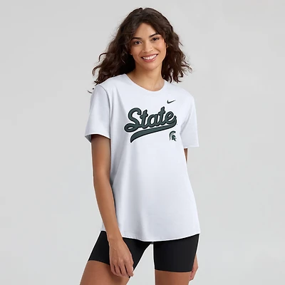 Women's Nike White Michigan State Spartans Local Script T-Shirt
