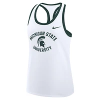 Women's Nike White Michigan State Spartans Uni Name Tri-Blend Dri-FIT Tank Top