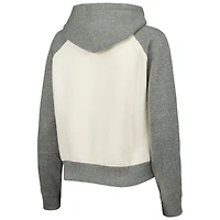 Sweat à capuche raglan Pressbox crème/gris chiné Michigan State Spartans Cody Tri-Bend pour femme