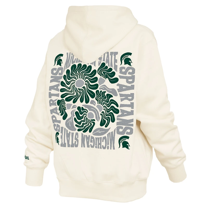 Sweat à capuche crème Pressbox pour femmes, Michigan State Spartans Elena Janise