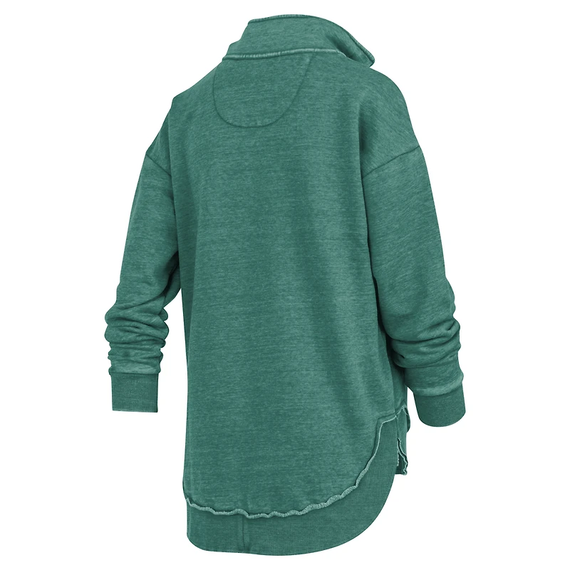 Women's Pressbox  Green Michigan State Spartans Northfork Sojourn Poncho Quarter-Zip Sweatshirt