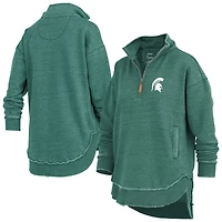 Women's Pressbox Green Michigan State Spartans Northfork Sojourn Poncho Quarter-Zip Sweatshirt