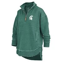 Sweat-shirt zippé quart de tour poncho Northfork Sojourn des Spartans l'État du Michigan pour femme, vert Pressbox