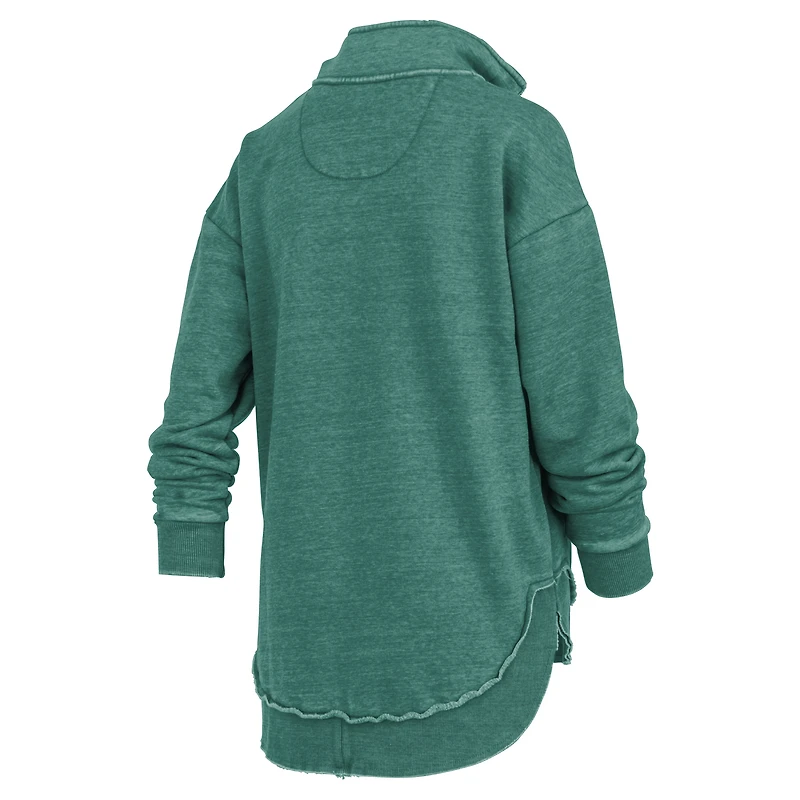 Sweat-shirt zippé quart de tour poncho Northfork Sojourn des Spartans l'État du Michigan pour femme, vert Pressbox