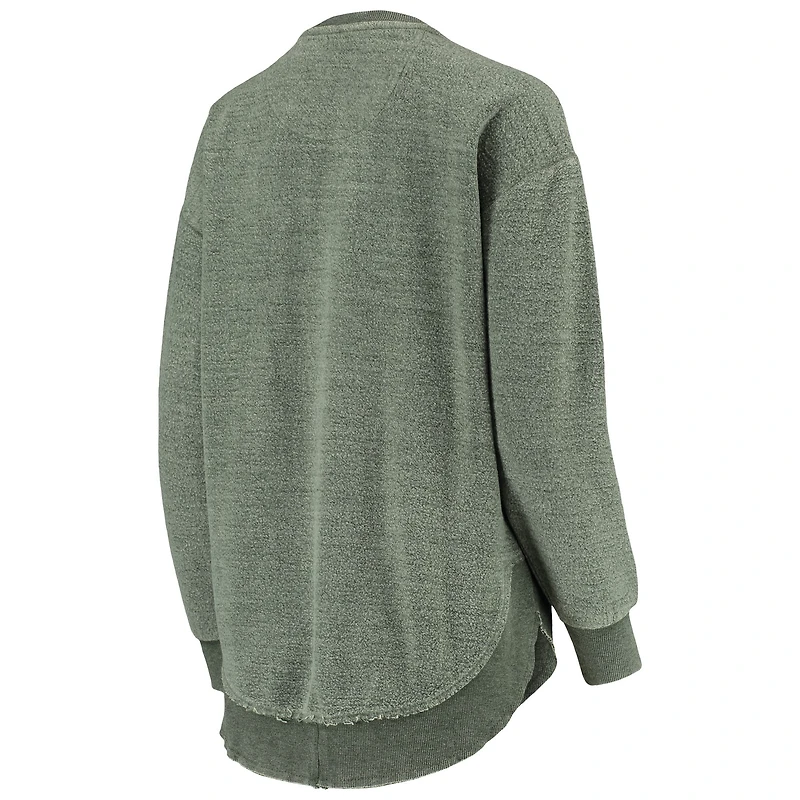 Women's Pressbox Green Michigan State Spartans Ponchoville Pullover Sweatshirt