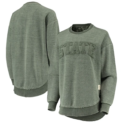 Women's Pressbox Green Michigan State Spartans Ponchoville Pullover Sweatshirt