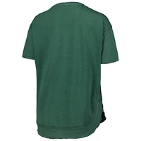 Women's Pressbox Heather Green Michigan State Spartans Arch Poncho T-Shirt