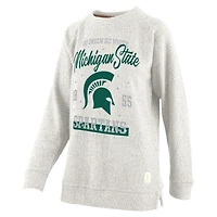 Pressbox Oatmeal Michigan State Spartans Sweat-shirt confortable en tissu éponge grande taille pour femme