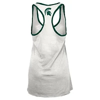 Débardeur à dos nageur Tracy pour femme, blanc/vert, style Pressbox, Michigan State Spartans