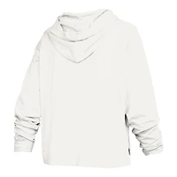Women's Pressbox  White Michigan State Spartans Faye Long Sleeve Hooded Slub T-Shirt