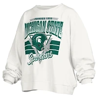 Sweat-shirt surdimensionné à logo rétro Janice des Michigan State Spartans pour femme Pressbox White