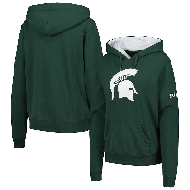 Sweat à capuche avec grand logo Stadium Athletic Green Michigan State Spartans pour femmes
