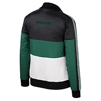 Veste matelassée à fermeture éclair intégrale et blocs de couleurs The Wild Collective pour femmes, Michigan State Spartans, verte