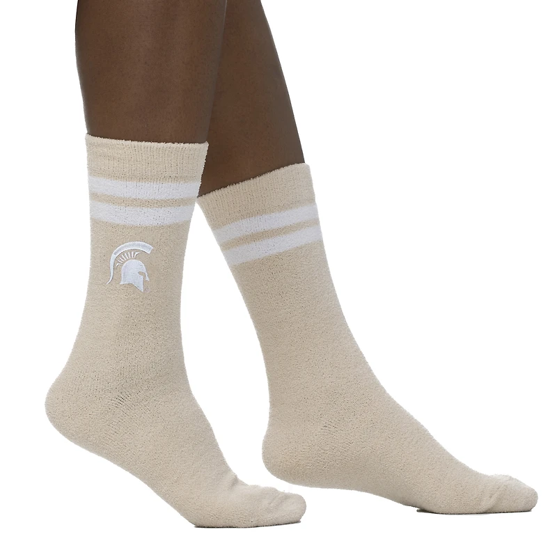 Women's ZooZatz Cream Michigan State Spartans Victory Plush Socks