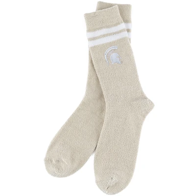 Women's ZooZatz Cream Michigan State Spartans Victory Plush Socks
