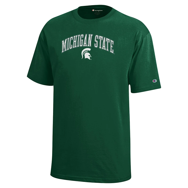 T-shirt vert Champion des jeunes Spartans de l'État du Michigan avec logo en forme d'arche