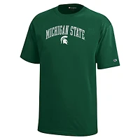 T-shirt vert Champion des jeunes Spartans de l'État du Michigan avec logo en forme d'arche