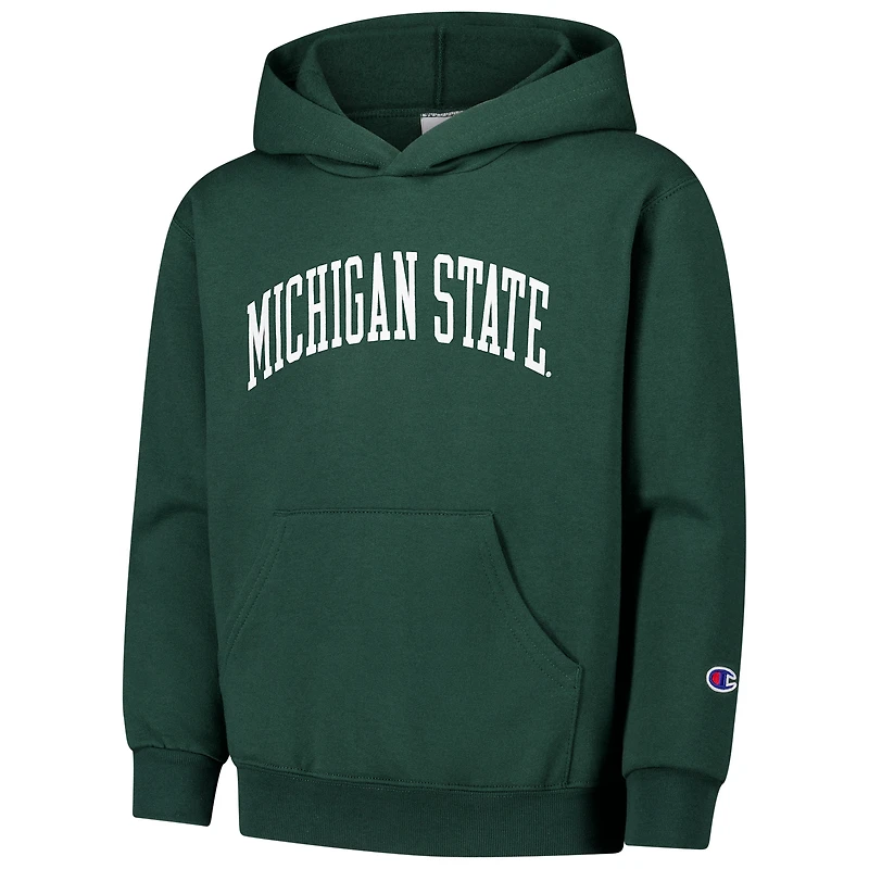 Youth Champion Green Michigan State Spartans Basic Arch Hoodie