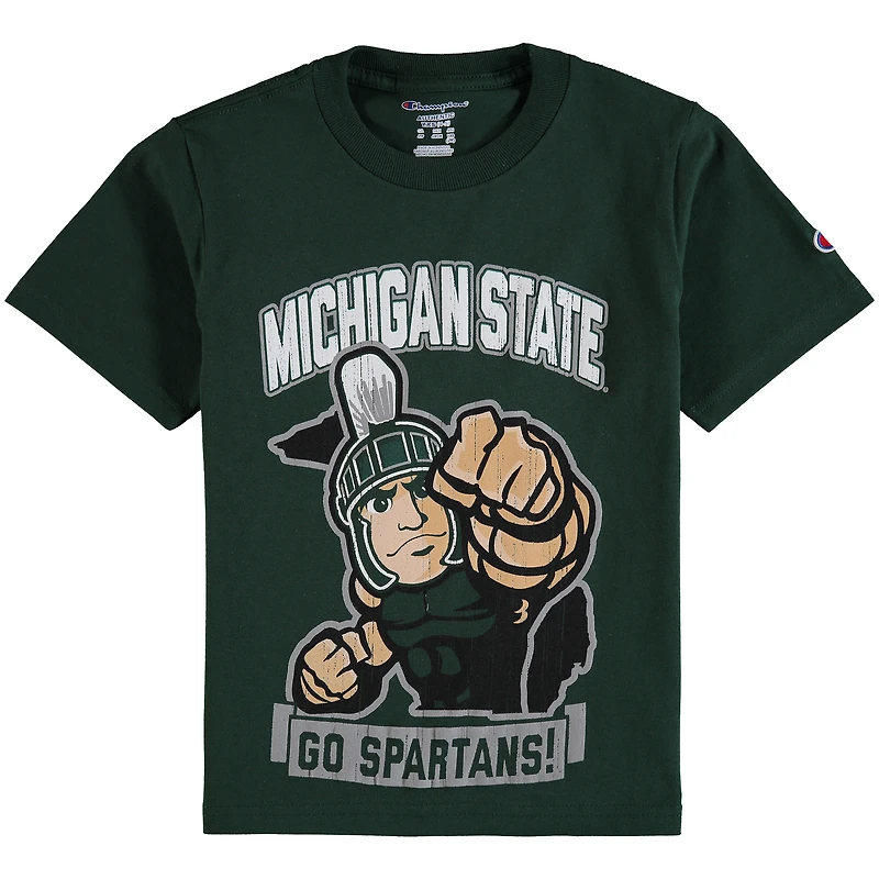 Champion de la jeunesse Vert Michigan State Spartans Strong Mascot T-shirt