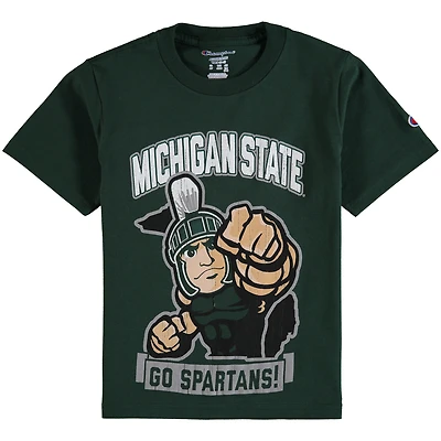 Champion de la jeunesse Vert Michigan State Spartans Strong Mascot T-shirt