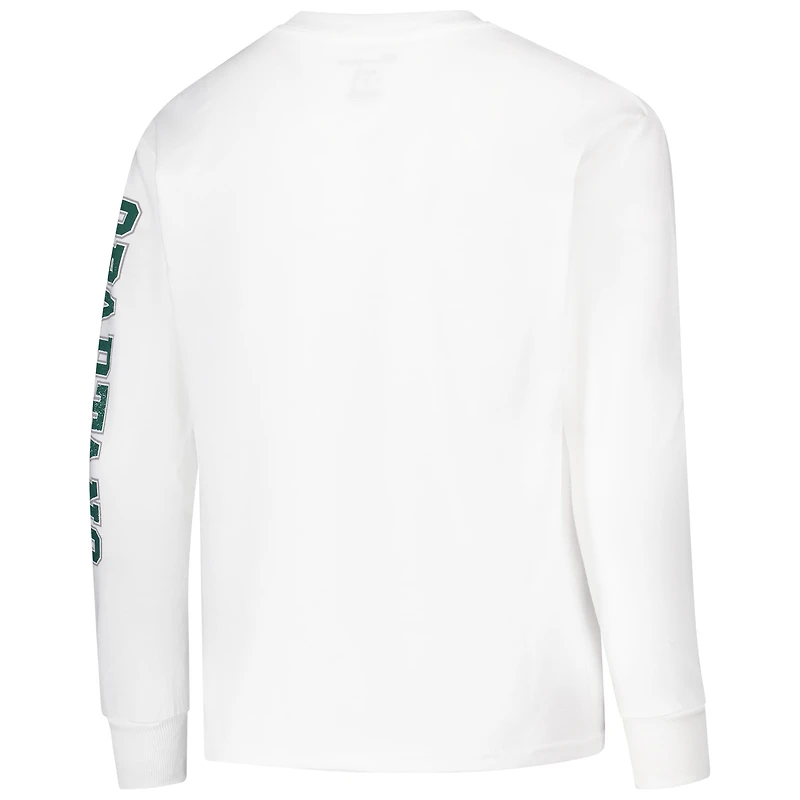 Youth Champion White Michigan State Spartans Distressed Arch Over Logo Long Sleeve T-Shirt