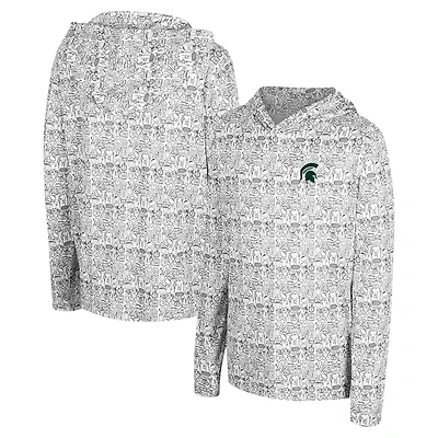 Sweat à capuche imprimé intégral Michigan State Spartans noir Youth Colosseum