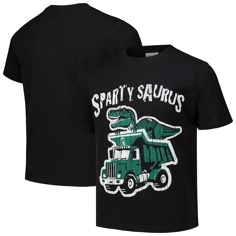 T-shirt noir camion Dino ComfortWash pour jeunes des Spartans de l'État du Michigan
