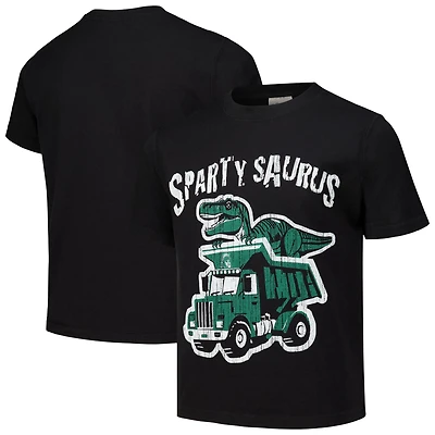 T-shirt noir camion Dino ComfortWash pour jeunes des Spartans de l'État du Michigan