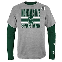 Youth Gray/Green Michigan State Spartans Fan Wave T-Shirt Combo Pack