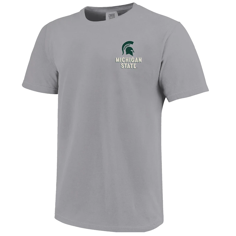 T-shirt gris pour jeunes des Spartans de l'État du Michigan, scène campus local