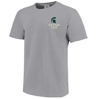 T-shirt gris pour jeunes des Spartans de l'État du Michigan, scène campus local