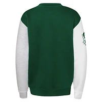 Youth Green Michigan State Spartans Color Block Fleece Pullover Sweatshirt