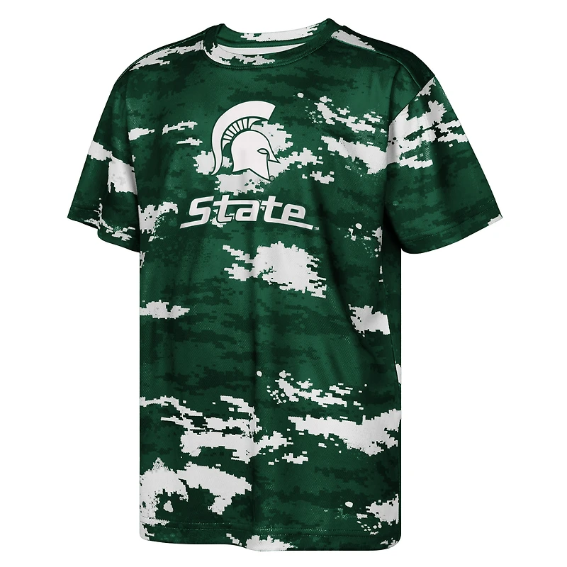 T-shirt sublimé vert pour jeunes des Spartans de l'État du Michigan
