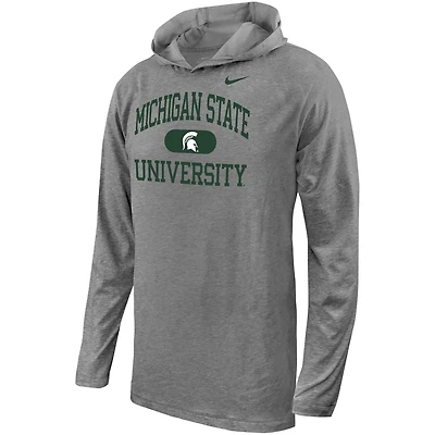 T-shirt à manches longues et capuche avec logo superposé des Spartans de l'État du Michigan Nike pour jeunes