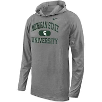 T-shirt à manches longues et capuche avec logo superposé des Spartans de l'État du Michigan Nike pour jeunes