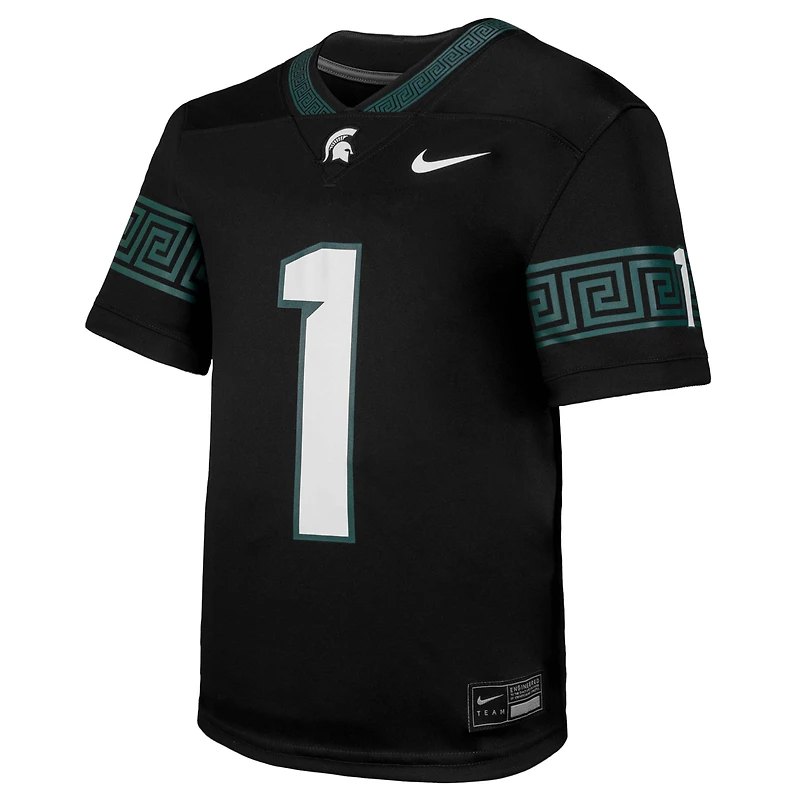 Youth Nike #1 Black Michigan State Spartans  Untouchable Replica Game Jersey